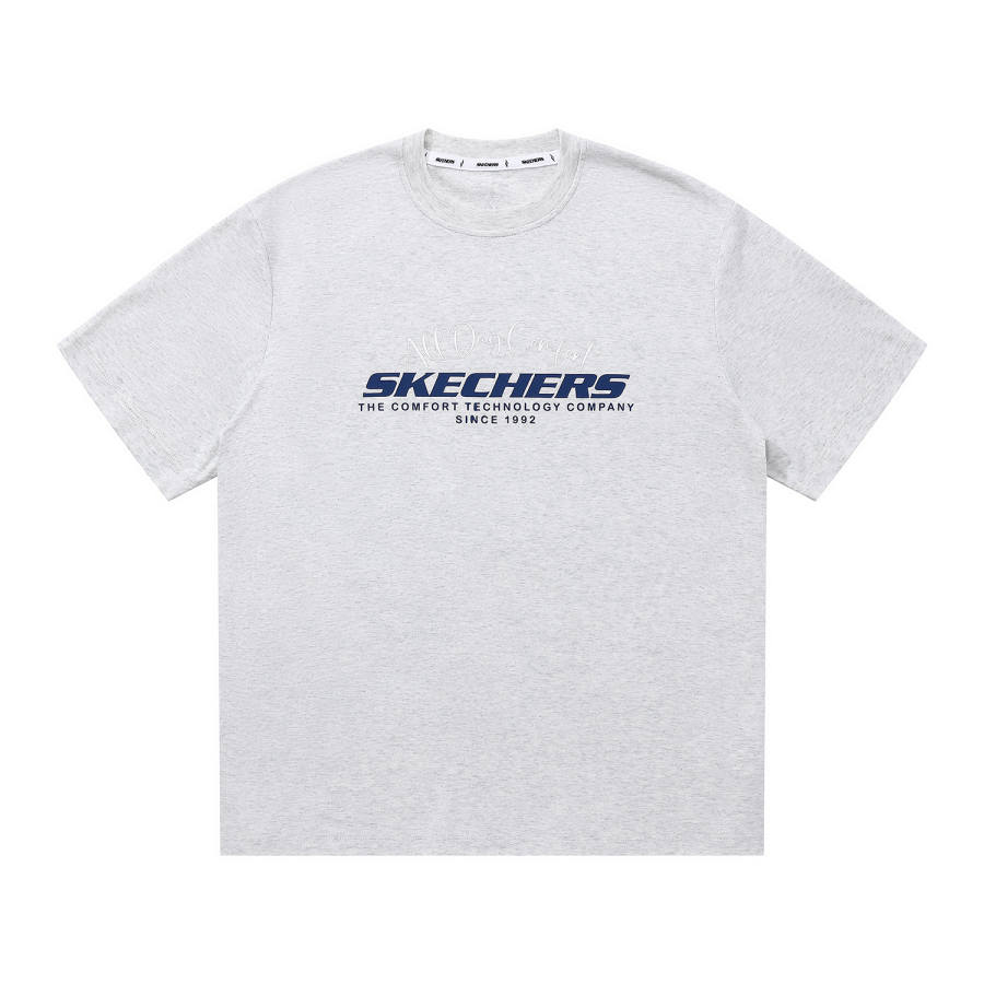 Skechers Elegant Diamond Collection T Shirt Unisex Light Heather Gray