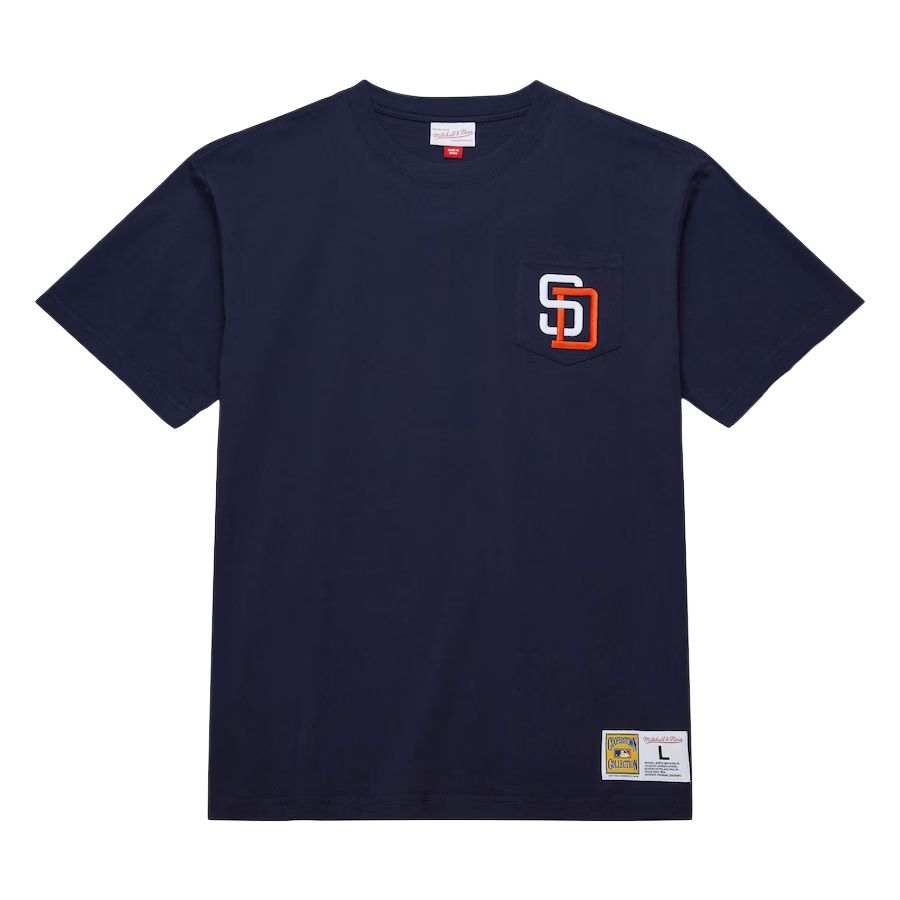 Mitchell Ness x MLB SAN DIEGO PADRES T Shirt Men's Marine Blue