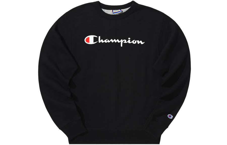 Champion Men's Athletics Collection, Handwritten Print Pullover Logo Crew Neck Minimalist Style Athleisure Fleece Lined