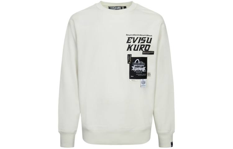 EVISU EVISU Sweatshirts Men's White Crew Neck Moderate Regular