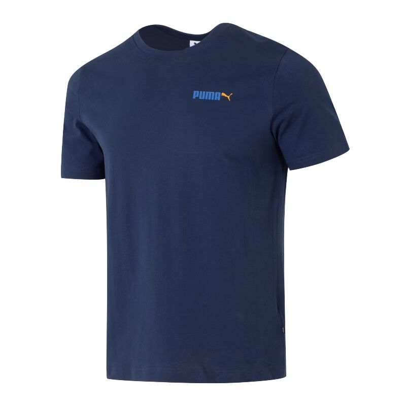PUMA T Shirts Men's Dark Blue Crew Neck Moderate