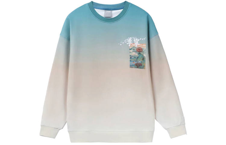 Li-Ning Li Ning Sports Fashion Collection Sweatshirts Men's Space Blue Crew Neck Moderate Regular