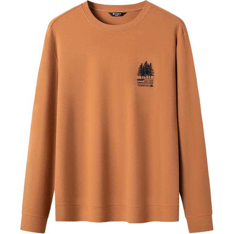 TOREAD T Shirts Men's Red Tea Crew Neck Moderate Straight Fit