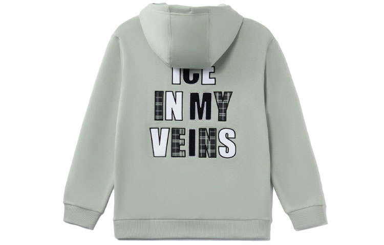 Li-Ning Li Ning Sweatshirts Unisex Water Gray Green Hooded Thickened Regular