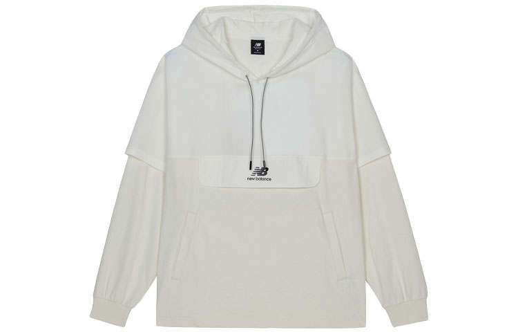 New Balance New Balance Casual Sports Breathable Sweatshirts Men's White Hooded Moderate Mock Two Piece