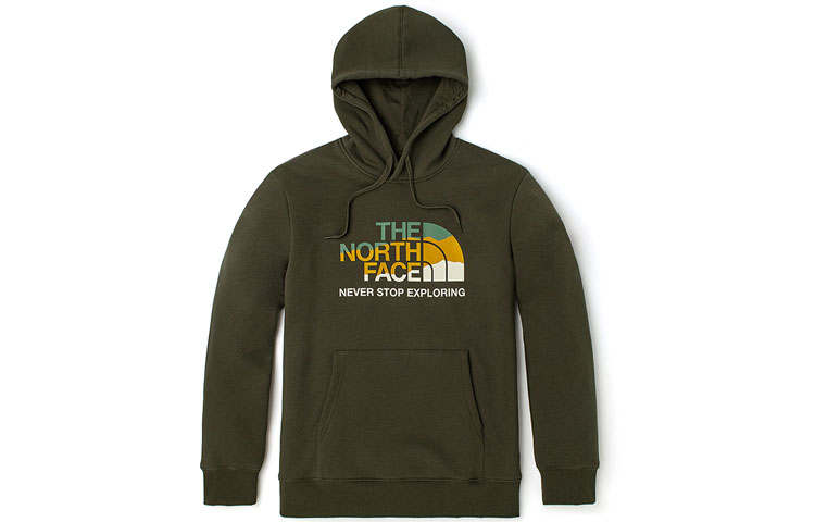 THE NORTH FACE Sweatshirts Unisex Green Hooded Thickened Regular
