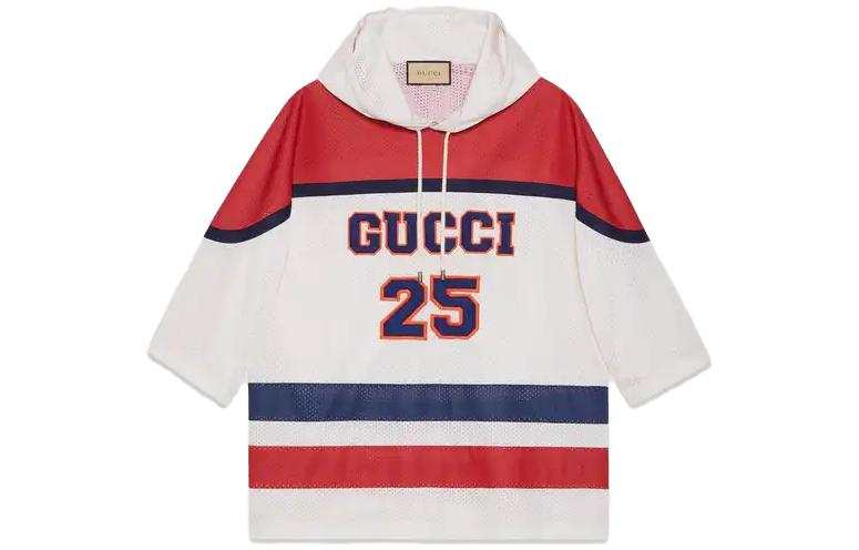 GUCCI GUCCI Patch Logo Mesh Fabric Hoodie