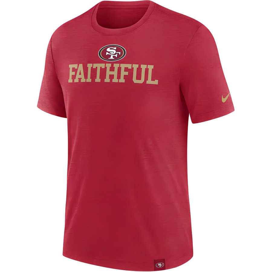 Nike Nike T Shirts Men's Red Heather Crew Neck Moderate Straight Fit