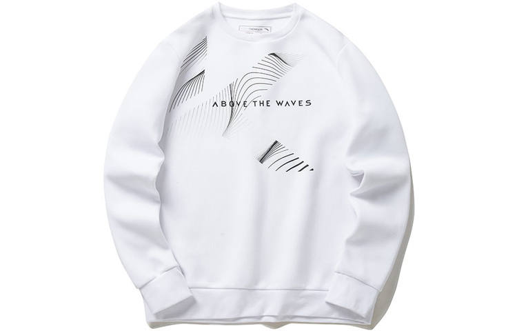 ANTA Basketball Collection Sweatshirts Men's White Crew Neck Moderate