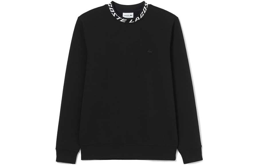 LACOSTE Logo Jacquard-neck Long-sleeve Sweatshirt