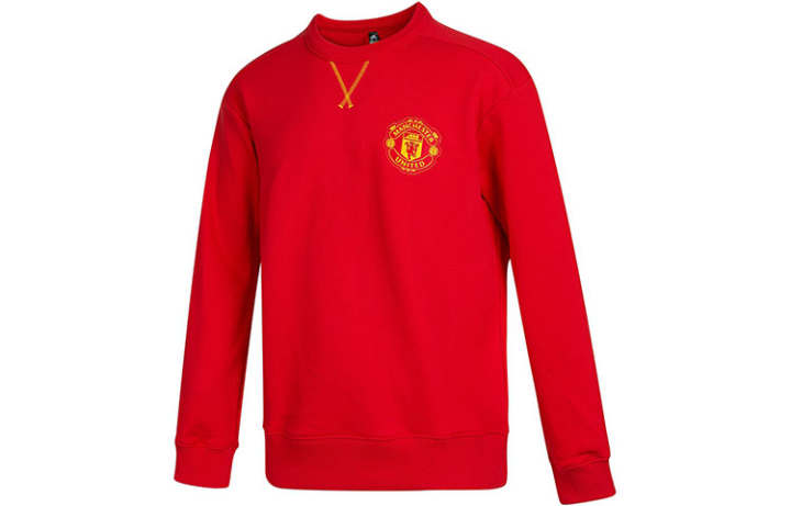 Adidas Adidas Manchester United Sweatshirts Men's Red Crew Neck Moderate Regular