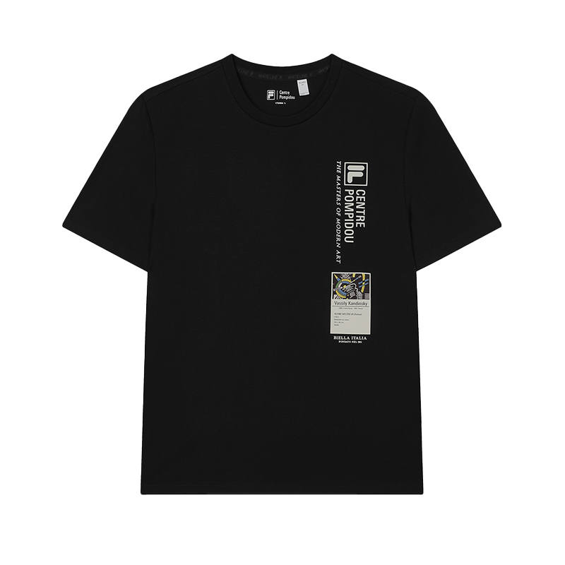 FILA T Shirts Men's Jet Black Crew Neck