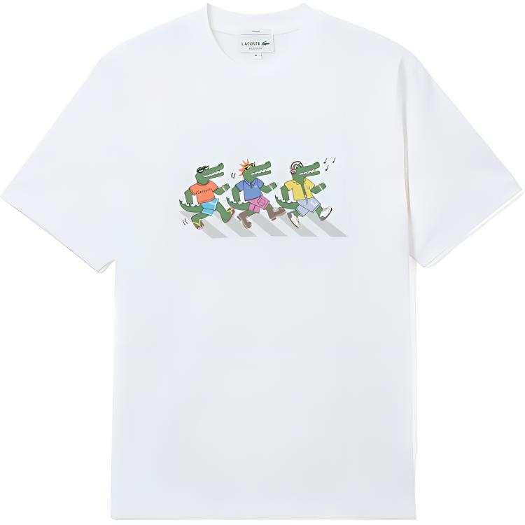 LACOSTE T Shirts Unisex 001/White Crew Neck Moderate