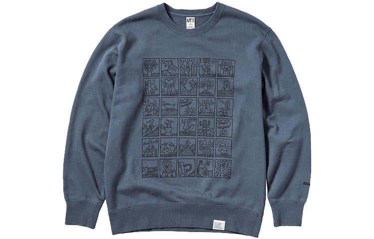 UNIQLO X Keith Haring Sweatshirts Unisex Dark Gray Crew Neck Moderate Regular