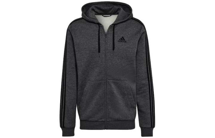 Adidas Adidas Free Shipping With AdiClub Essentials Fleece 3 Stripes Full Zip Hoodie