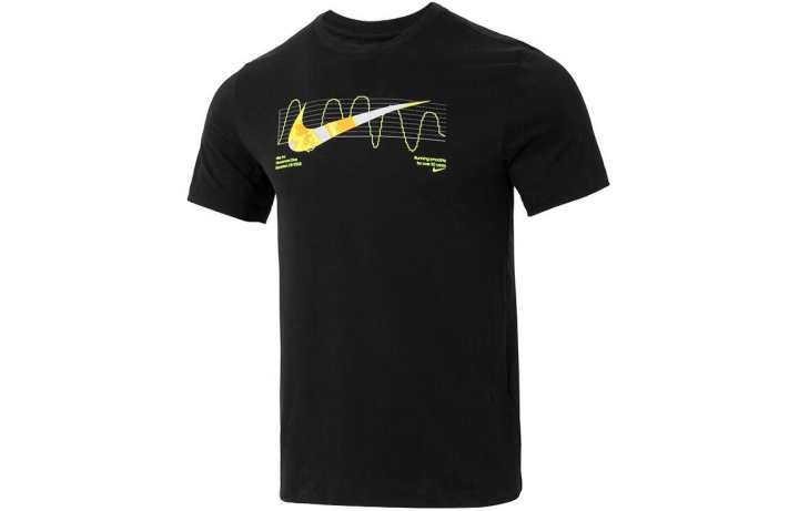 Nike Nike T Shirts Men's Black Crew Neck Moderate Straight Fit