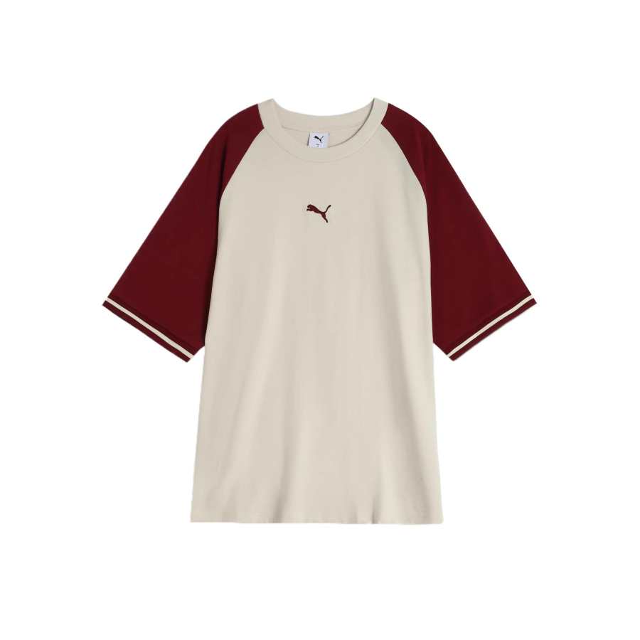 PUMA T Shirts Unisex Red Crew Neck Moderate