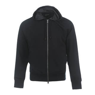 Zzegna Sweatshirts Men's Dark Blue Hooded Moderate Cardigan