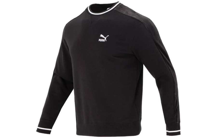 PUMA PUMA Sweatshirts Men's Black Crew Neck Moderate Regular