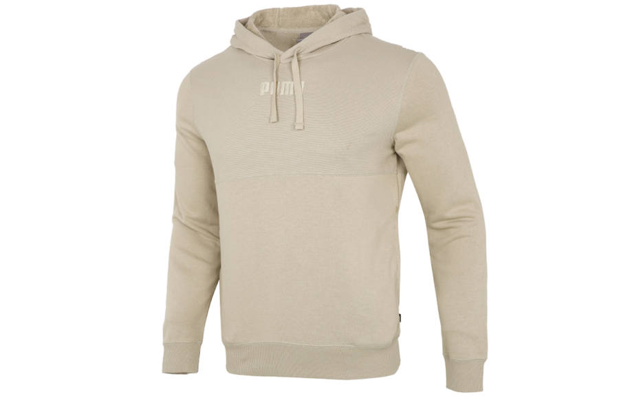 PUMA Sweatshirts Men's Khaki Hooded Moderate Regular