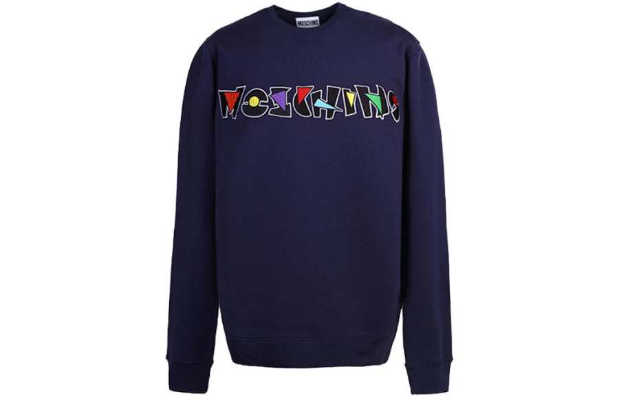 MOSCHINO Sweatshirts Men's Dark Blue Crew Neck Moderate Other