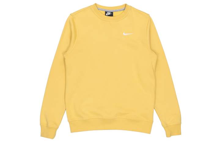 Nike Nike FW21 Solid Color Fleece Lined Thermal Pullover Sweatshirt Men's Yellow