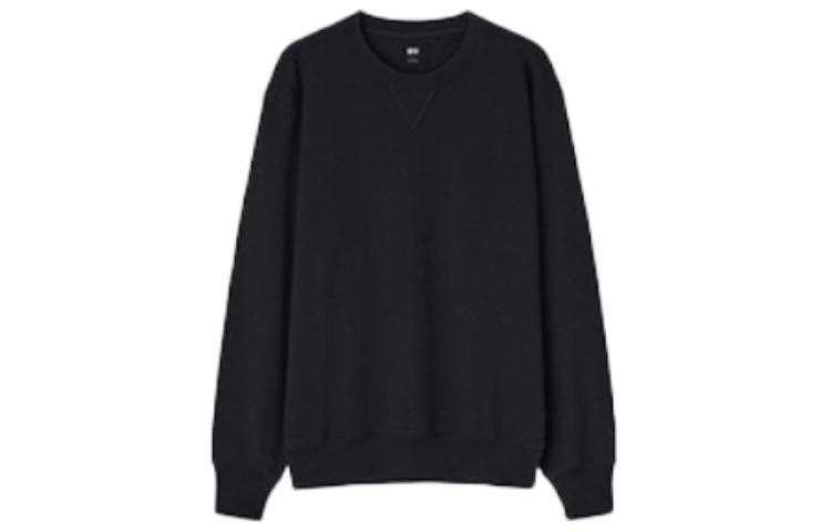 UNIQLO Sweatshirts Unisex Black Crew Neck Moderate Regular