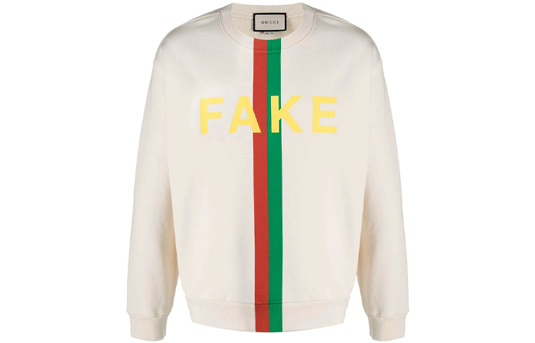 GUCCI Sweatshirts Men's White Crew Neck Moderate