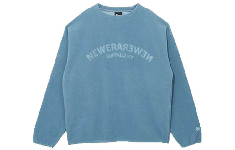New Era Double Sided Polar Fleece Cuffed Crew Neck Sweatshirt Unisex Dark Blue