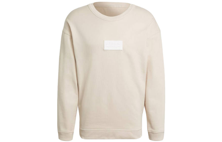 Adidas Originals Cotton Terry Sweatshirts Men's Ecru Crew Neck Moderate Regular