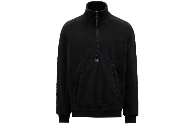 Moncler FW21 Sweatshirts Men's Black Stand Collar Moderate Regular
