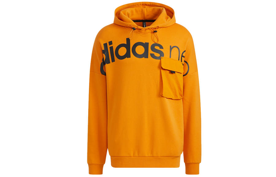 Adidas Neo Sweatshirts Men's Orange Hooded Moderate Regular