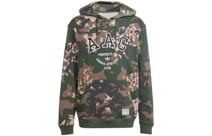 Adidas Adidas Sweatshirts Men's Army Green Hooded Moderate Plus Size