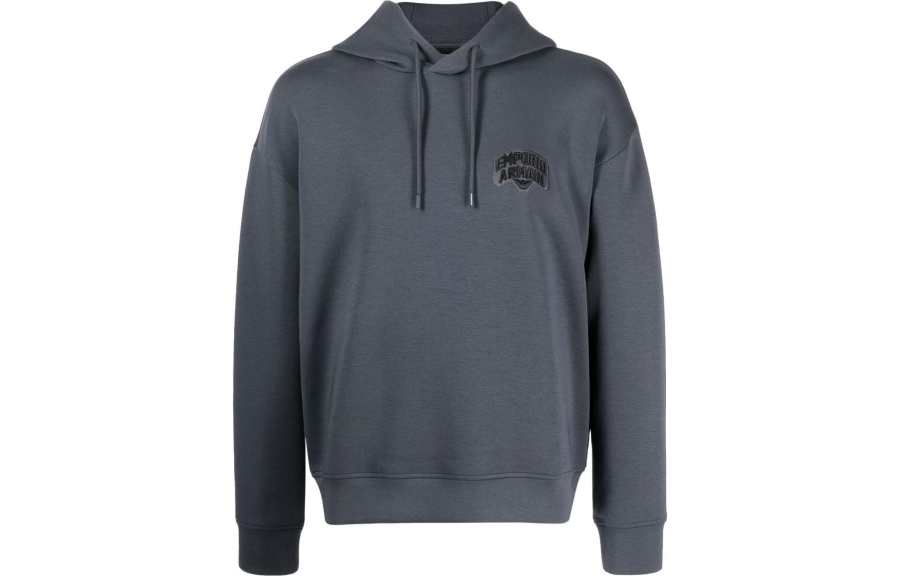 EMPORIO ARMANI 【Previous Season】logo-patch drawstring hoodie