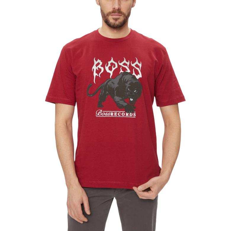 HUGO BOSS T Shirts Men's Red Crew Neck Moderate