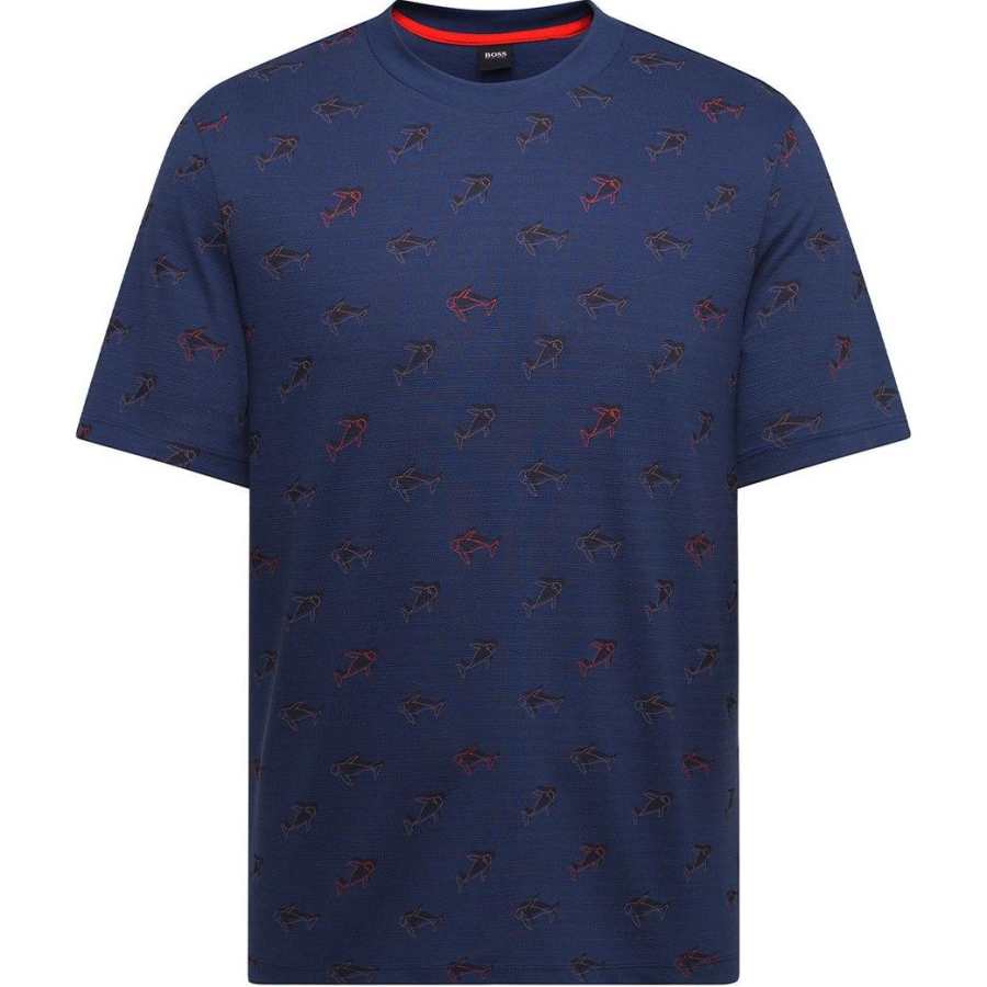 HUGO BOSS T Shirts Men's Blue Crew Neck
