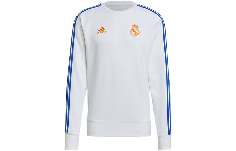 Adidas Adidas Real Madrid Sweatshirts Men's White Crew Neck Moderate Regular