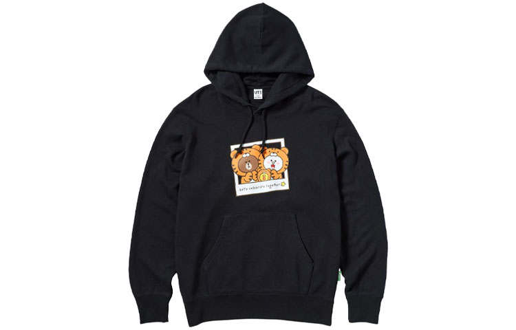 UNIQLO Sweatshirts Unisex Black Hooded Moderate Regular