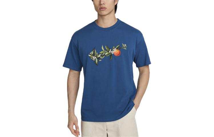 Nike Nike T Shirts Men's Palace Blue Crew Neck Moderate Straight Fit