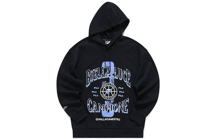 FILA FUSION Sweatshirts Men's Pitch Black Hooded Moderate Regular