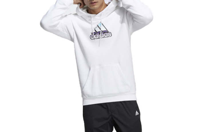 Adidas Adidas Sweatshirts Unisex White Hooded Moderate Regular