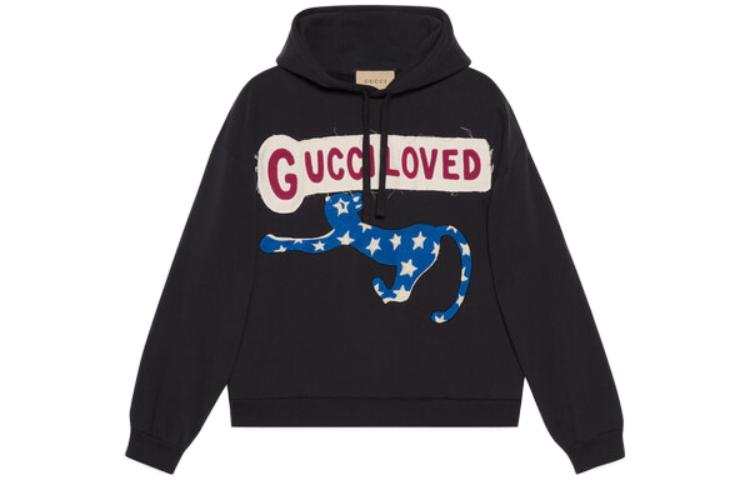 GUCCI Logo patch Cotton Hoodie
