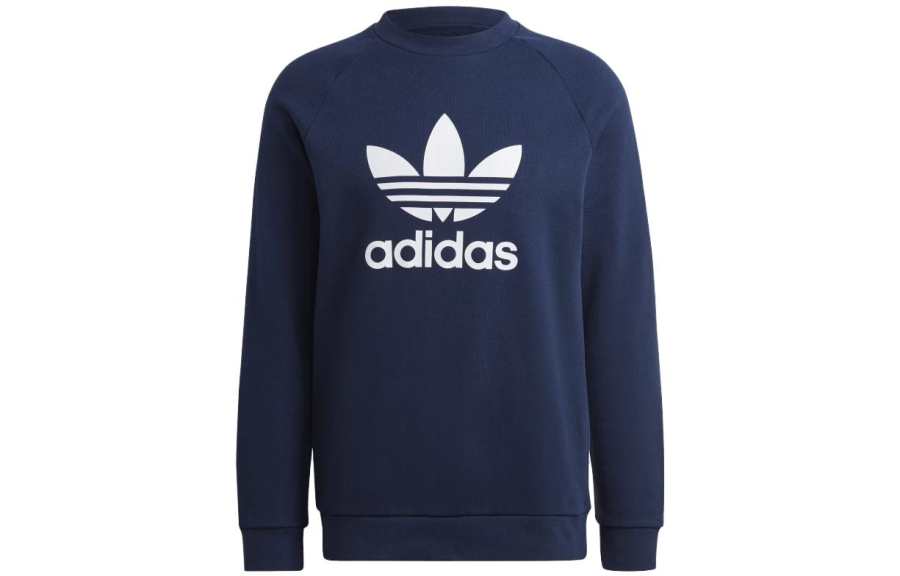Adidas Originals Sweatshirts Men's Dark Blue Crew Neck Moderate Regular