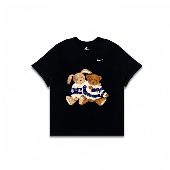 Nike Nike T Shirts Men's Black Crew Neck Moderate Straight Fit