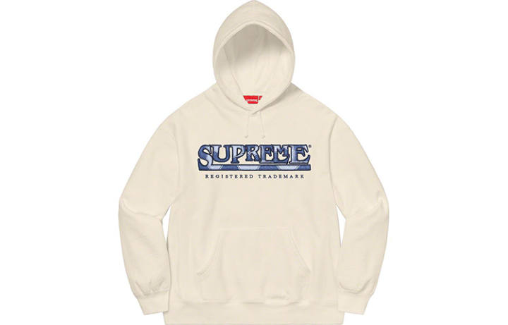 Supreme Supreme denim-print logo hoodie