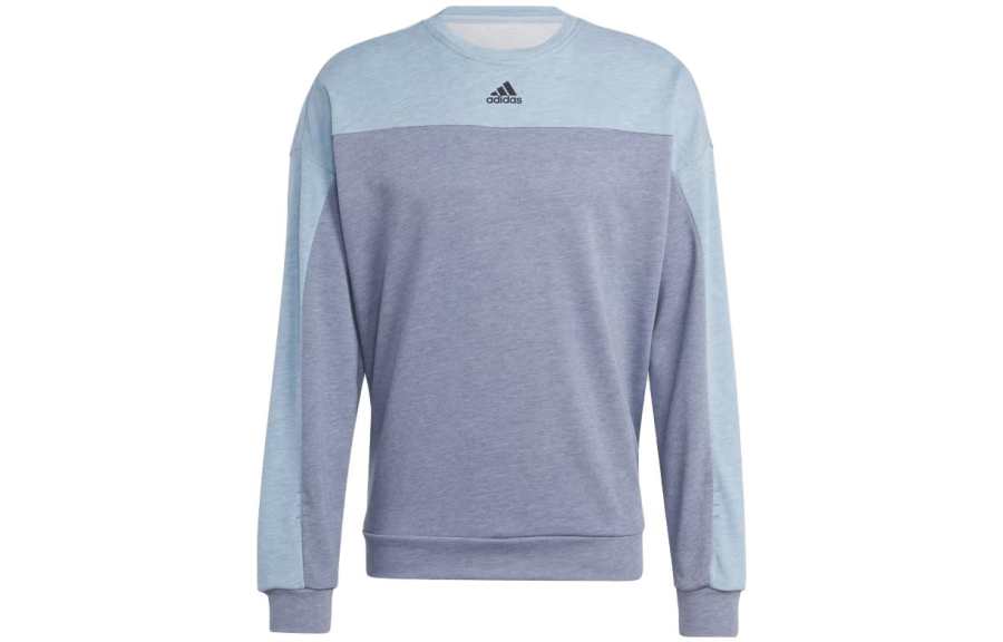 Adidas Adidas Mélang Sweatshirts Men's Blue Gray Crew Neck Moderate Regular