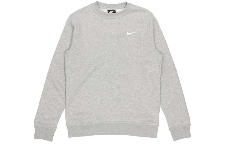 Nike Nike Club Fleece Lined Embroidered Small Logo Classic Sneakers Sweatshirt Winter Men's Gray