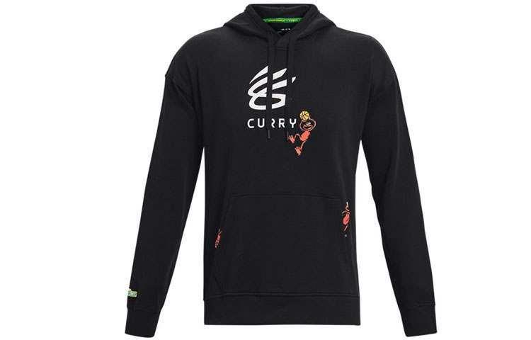 Under Armour Curry X Sesame Street Sweatshirts Men's Black Hooded Moderate Regular