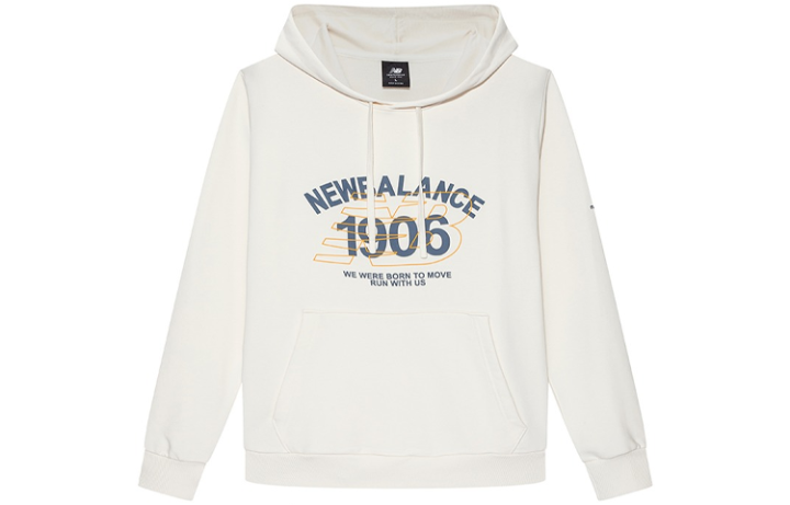 New Balance New Balance Sweatshirts Men's Cream White Hooded Moderate Regular