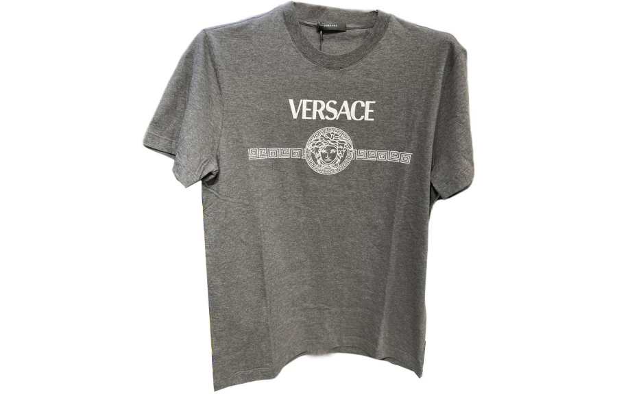 VERSACE VERSACE T Shirts Men's Gray Crew Neck Moderate